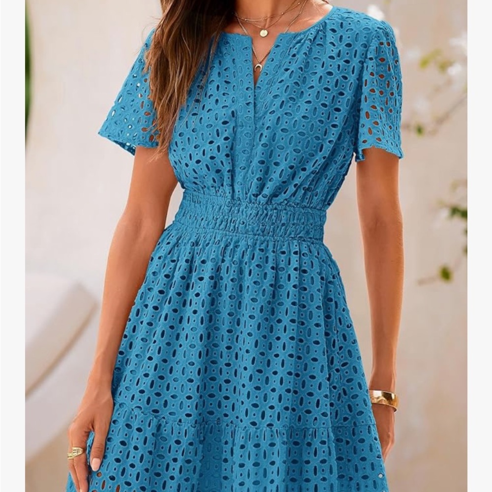 NWT cotton eyelet above the knee dress from Amazon size m